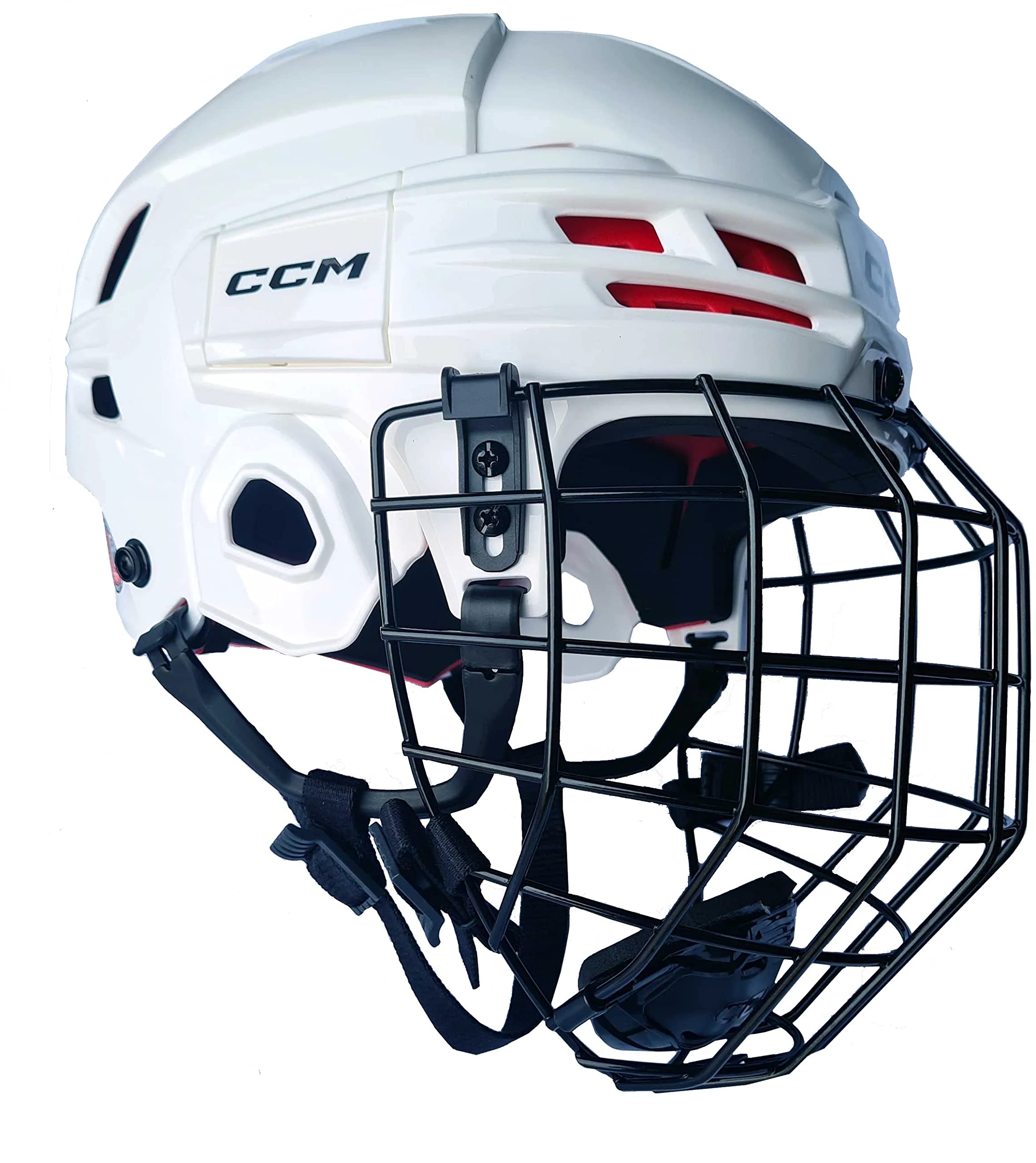 CCM Tacks 70 Hockey Helmet Combo with Cage, Senior (Senior Medium, White)