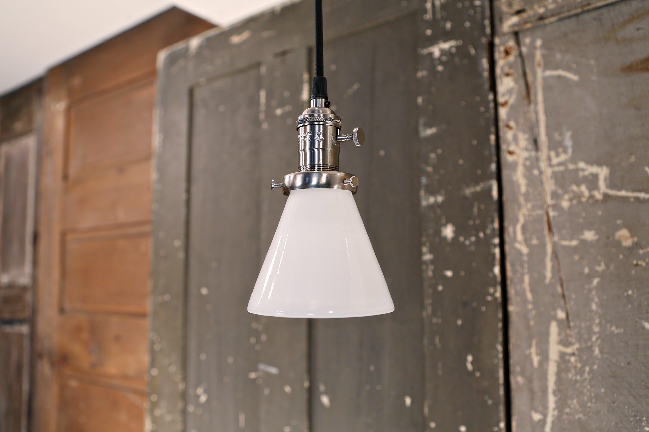 Opal Cone Style Pendant Lighting Fixture - 4 Inch