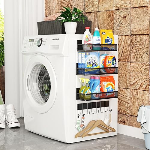 Miniatura 3 de Miyawell Estante magnético para especias para refrigerador, paquete de 4 estantes magnéticos, estantes magnéticos para organización y almacenamiento