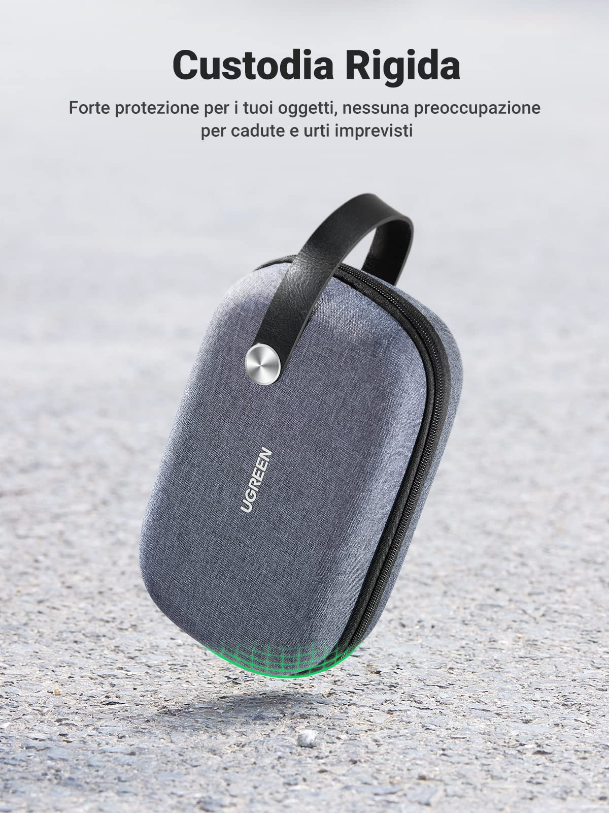 UGREEN Organizer Cavi, Borsa Accessori Elettronici Cable da ViaggioAntiurto Impermeabile USB Custodia per Power Bank Hard Disk Phone Passaporto MP3 Airpods Caricatore Blu