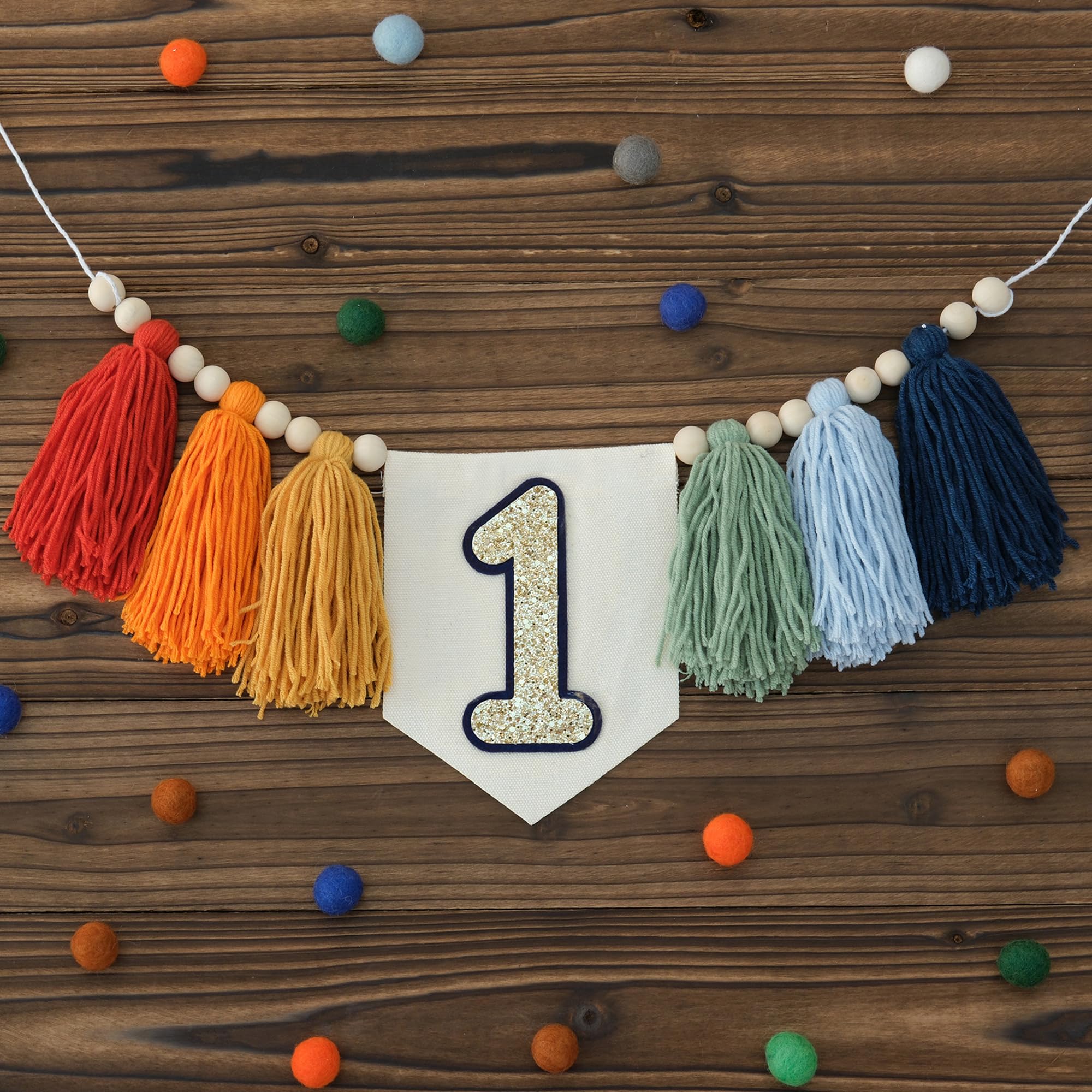 Photo 1 of 1st Birthday High Chair Banner Boy First Birthday Decorations One Year Old