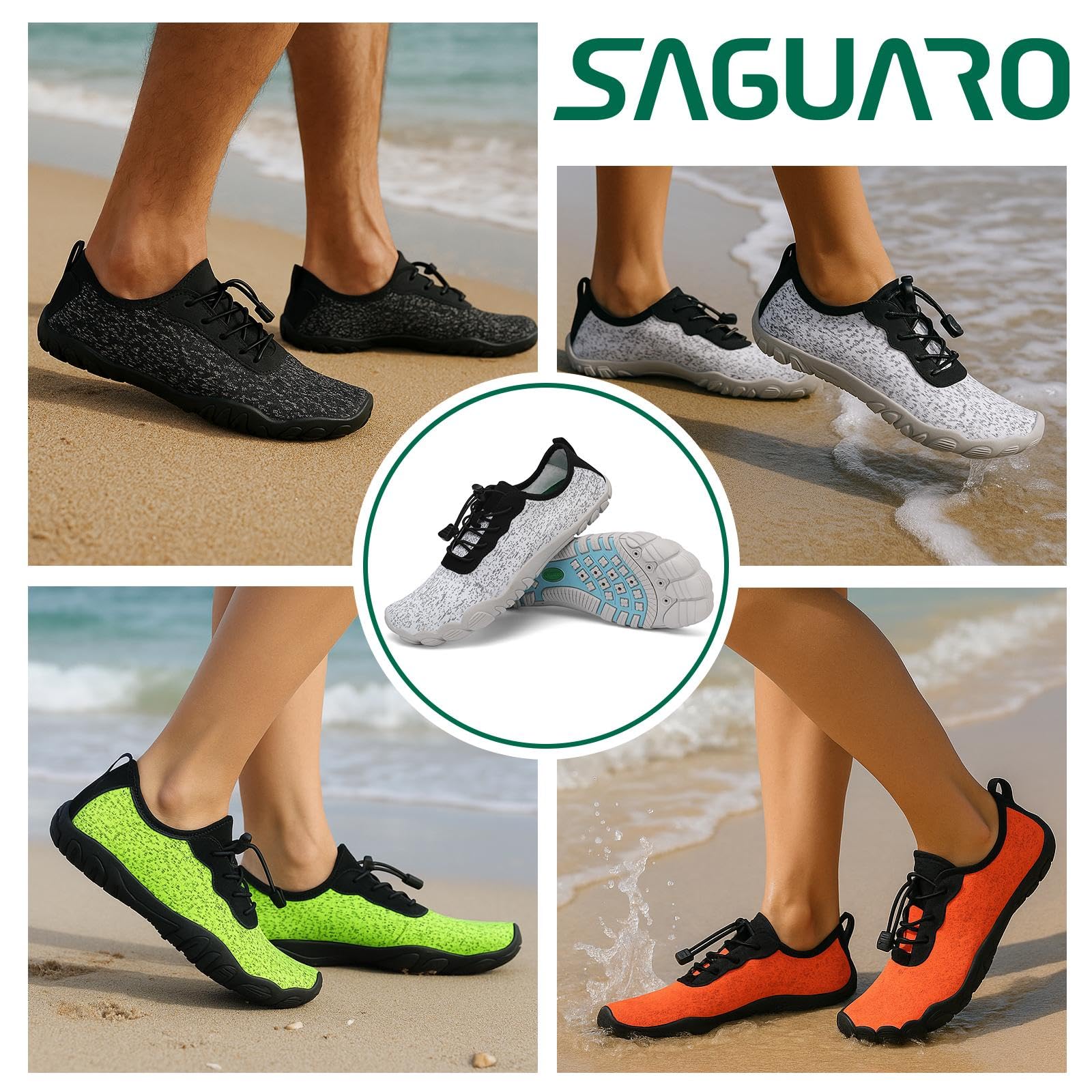 SAGUARO Escarpines Deportes Acuáticos con Suela Dura, Unisex-Adulto