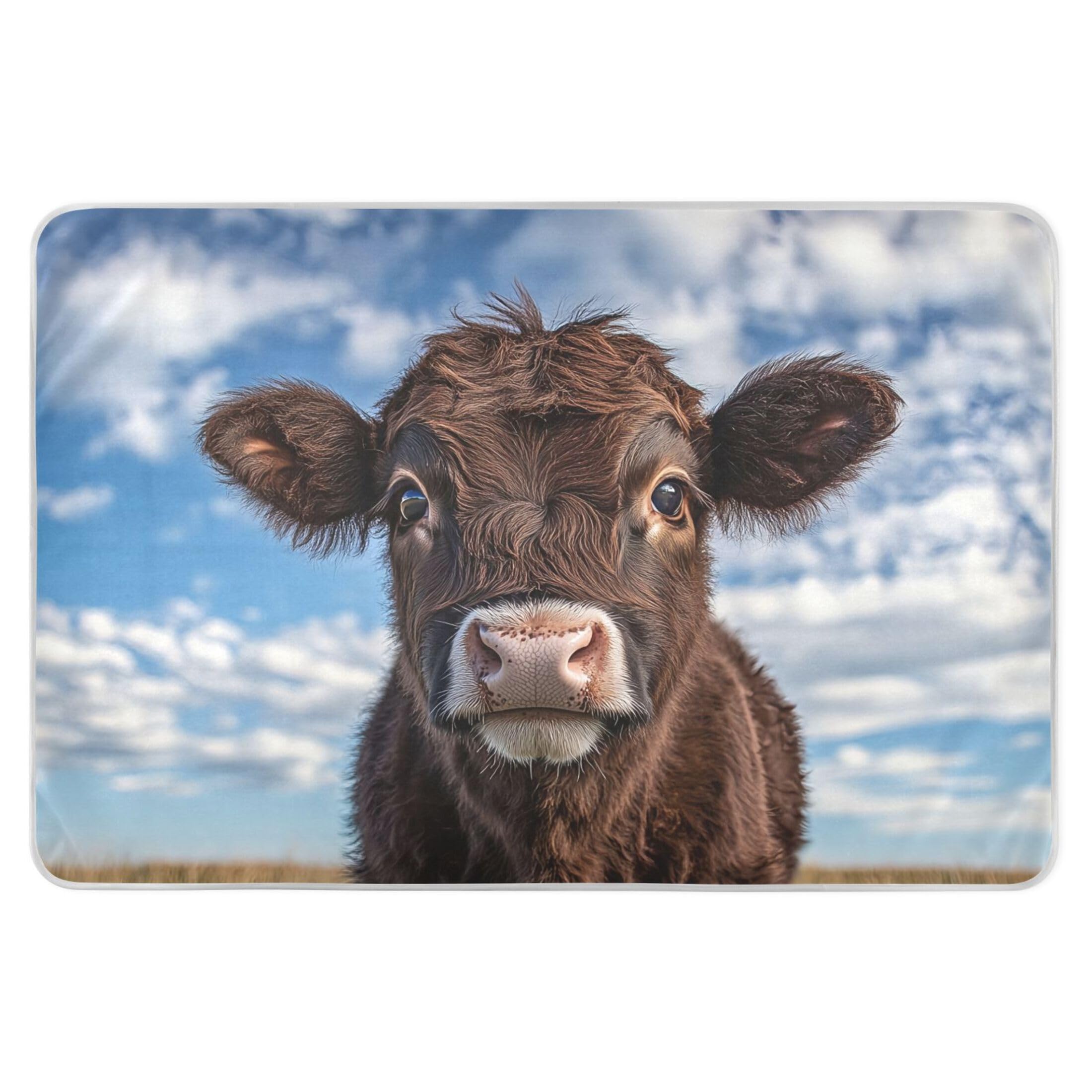 Takiito Cow Bed Pad Reusable Bed Underpad Washable Waterproof Leak-Proof Quick Dry Incontinence Pee Pad for Toddlers Kids Adults Pets 34x52 in