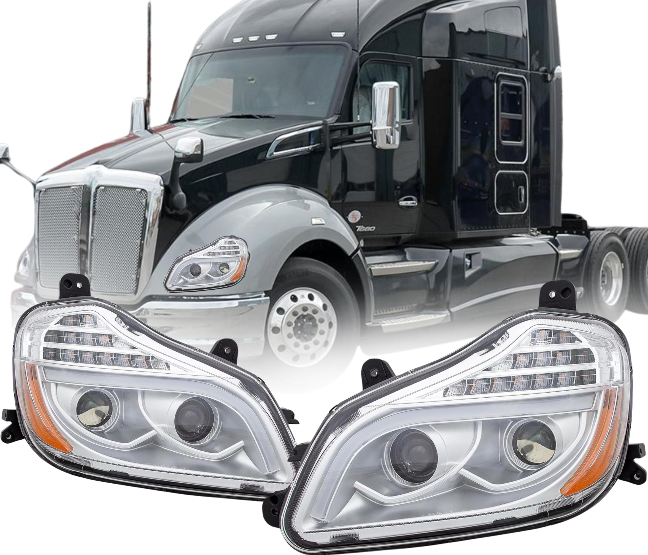 パーツ tam Hood Side Air Intake Vent Grille Chrome Set 2013-2021