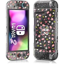 Cute Sakura Switch 2 Case Cover, Clear Hard Shell Protective Skin Accessories for Nintendo Switch 2 Waterproof, Shockproof, Anti-Scratch, Clear-Glitter PC Protector 2025