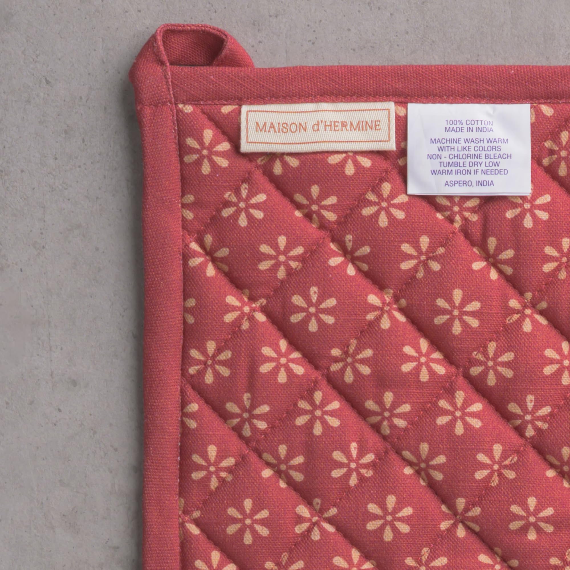 Maison d' Hermine Juego de manoplas de horno de algodón y soporte para ollas, protección de cocina gruesa y resistente al calor (7.5 x 13, 8 x 8 pulgadas) para hornear, barbacoa y más, suave,