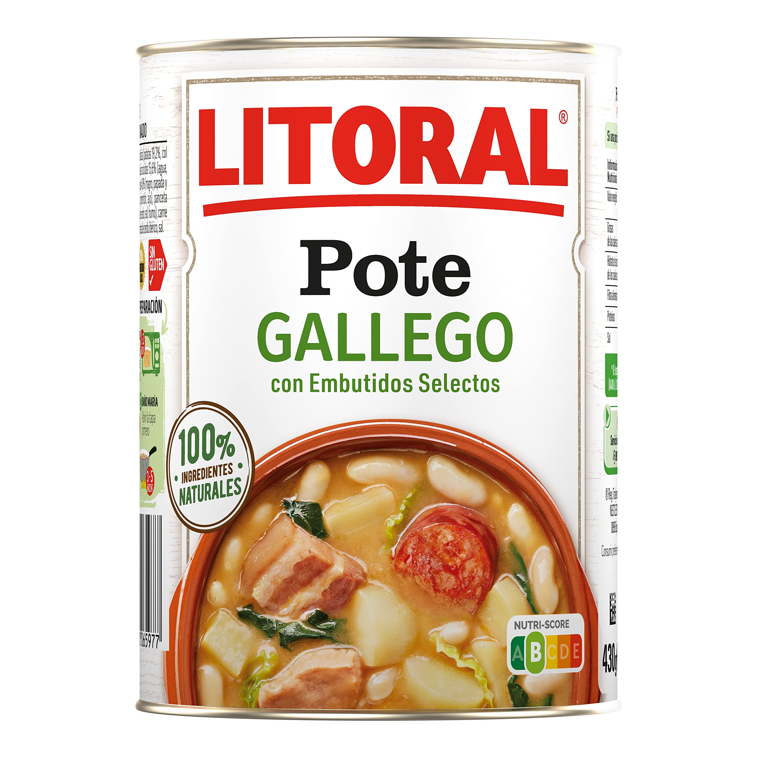 LITORAL Pote Gallego Plato Preparado Sin Gluten 430g