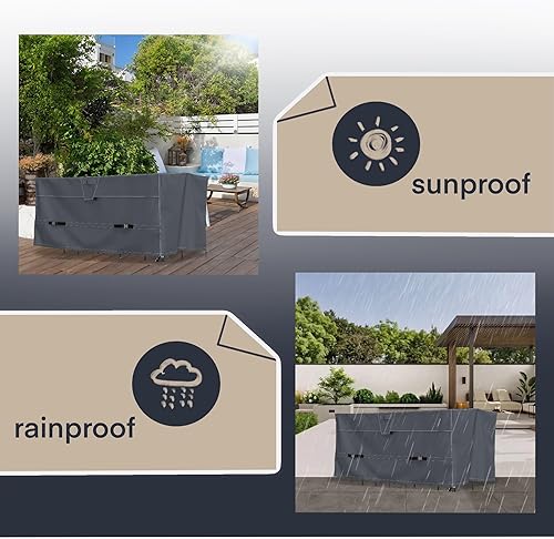 Miniatura 5 de Juego de funda para patio bistró, funda para juego de bar al aire libre de 49 pulgadas, resistente al agua, protección para todo tipo de clima,