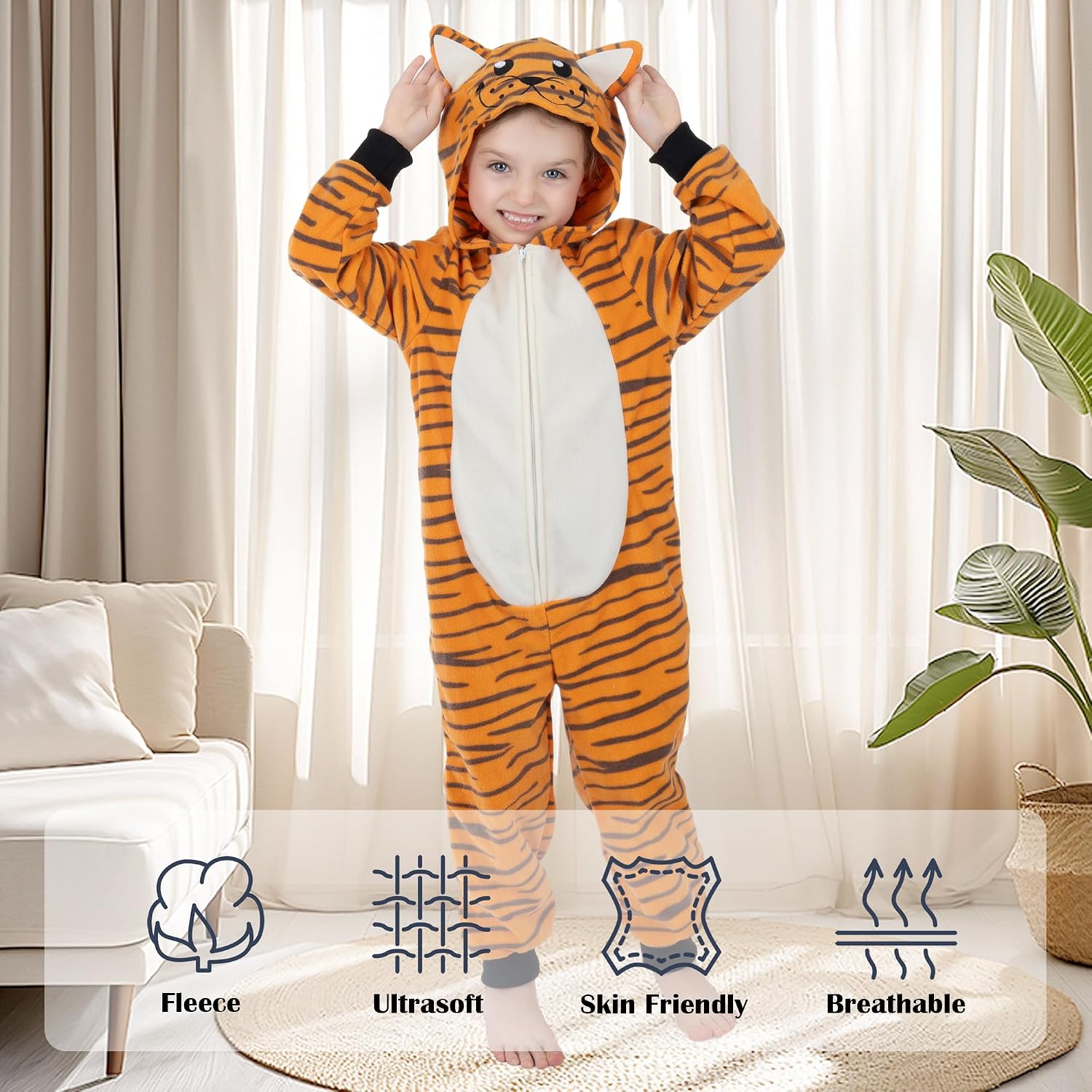 Lingway Toys Unisex Kids Animal Onesie Costumes for Halloween and Christmas:Tiger,Lion,Bear,Donkey,Elephant,Wolf,Pig,Bat