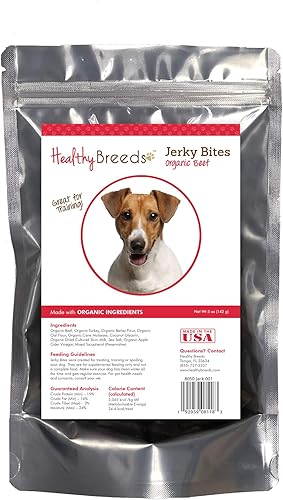 Miniatura 5 de Healthy Breeds Chow Chow Jerky Bites Receta de carne de res Golosinas para perros 5 oz