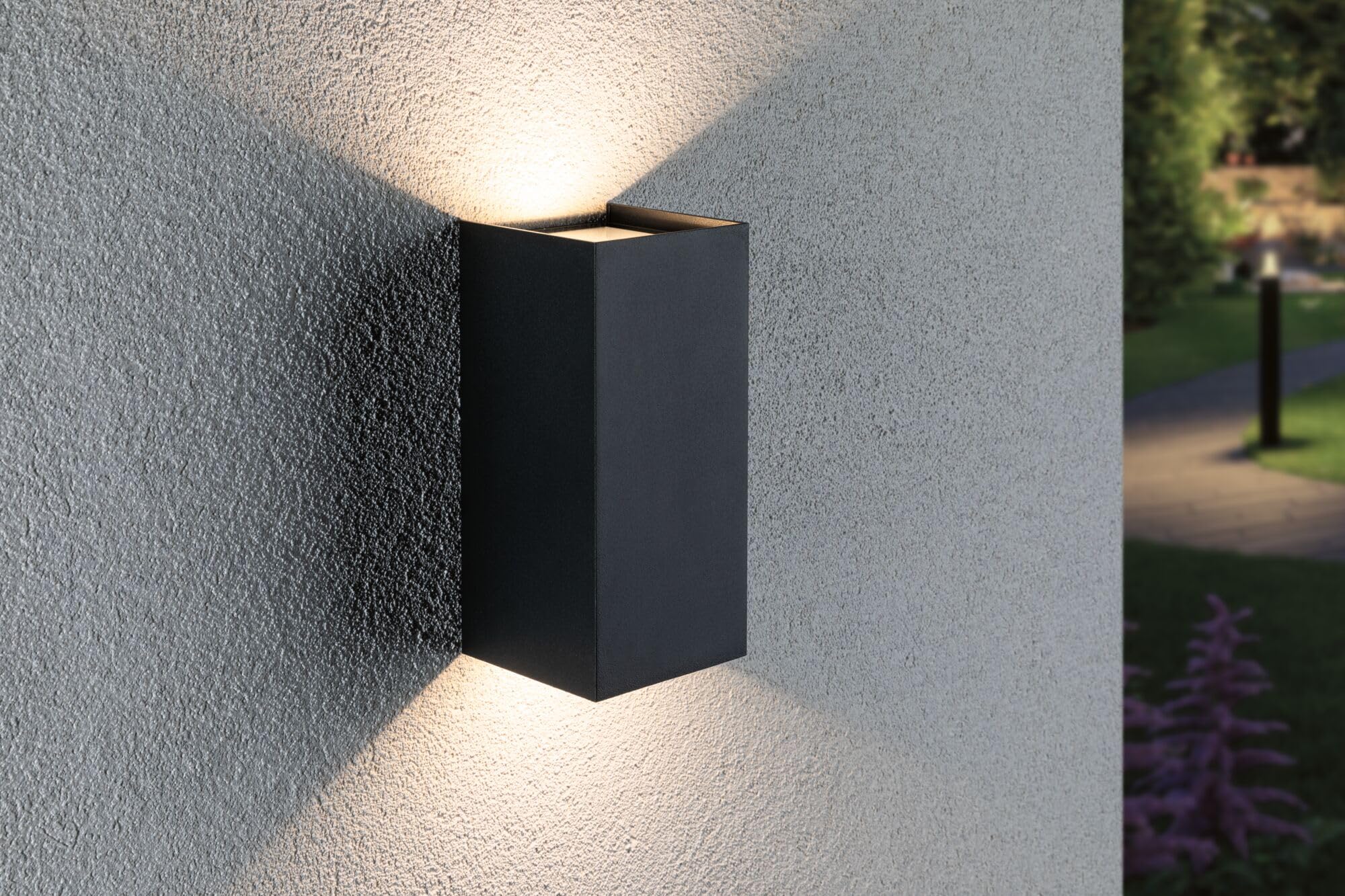 Paulmann 94325 luminaire d'extérieur LED appliques d'extérieur Flame IP44 Blanc chaud carré incl. 2x5,8 watts éclairage extérieur Anthracite lampe d'extérieur aluminium lampe de jardin 3000 K 6 W