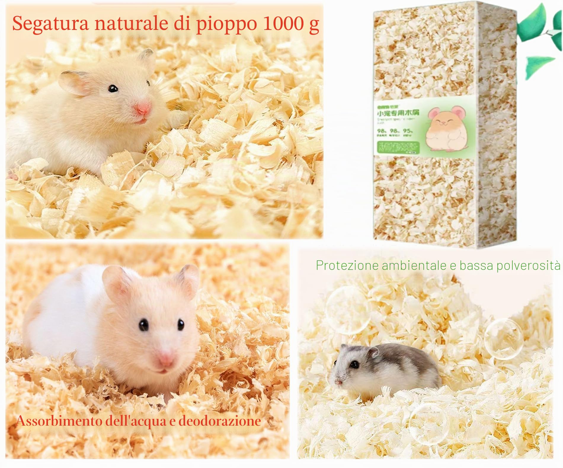 Moderna gabbia per criceti di pino, per casa, giochi e paesaggi nella cassetta dei bambini. Contiene sei pezzi, casa, tavolo, recinzione, nido di uccelli, ponte in legno, segatura, 8 pezzi (set