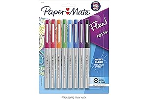 AmazonBasics Felt Tip Pens, Ultra Fine Point (0.4mm) - 8 Pack