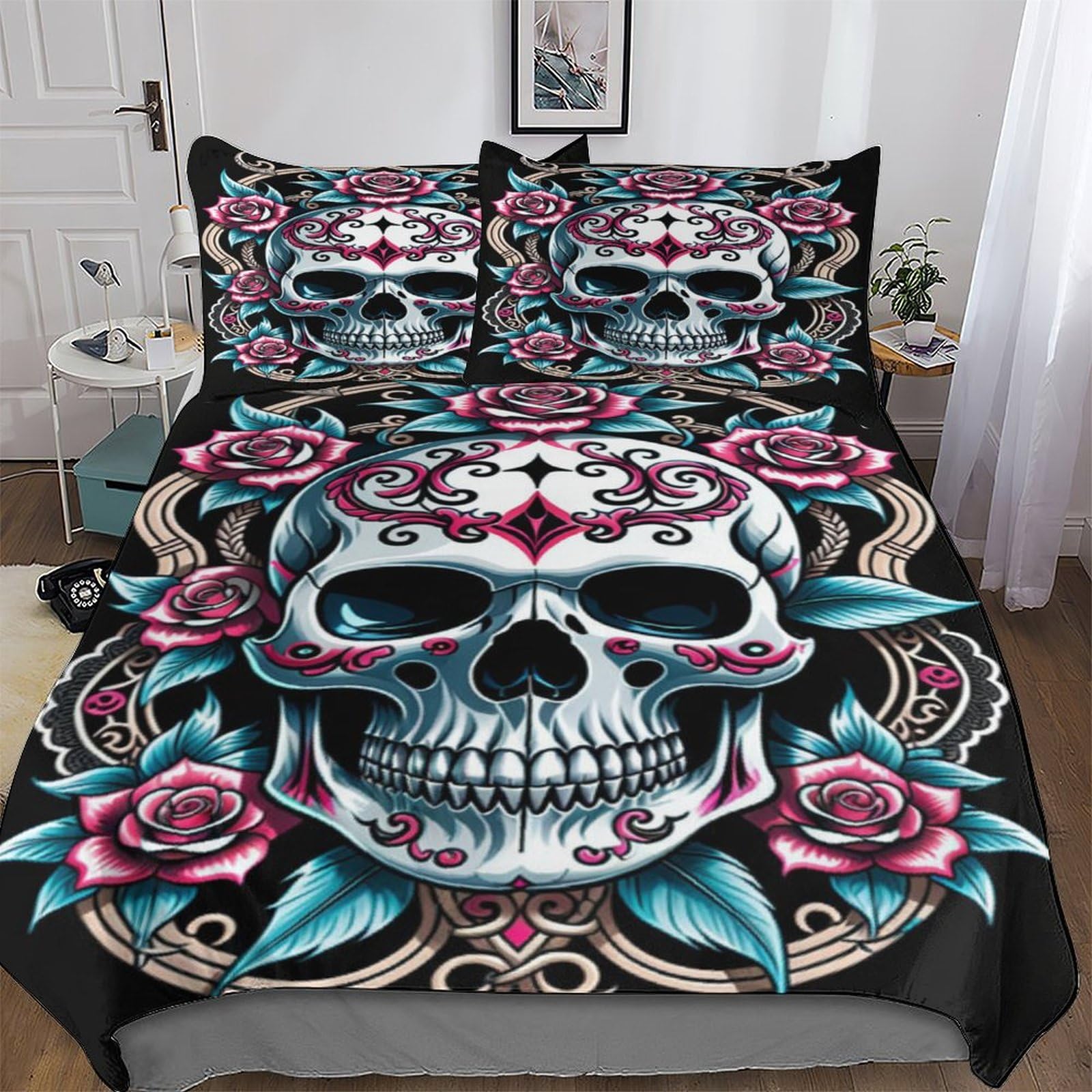 Housse de couette crâne motif 3D le cadeau d'anniversaire idéal pour ado