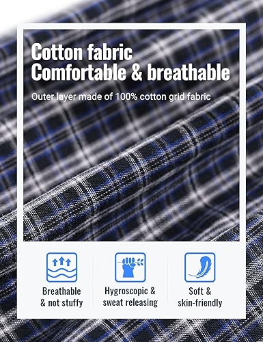 Miniatura 3 de Paquete de 2 calzoncillos de incontinencia para hombre, reutilizables, lavables, para incontinencia urinaria, talla XL, cuadros azules