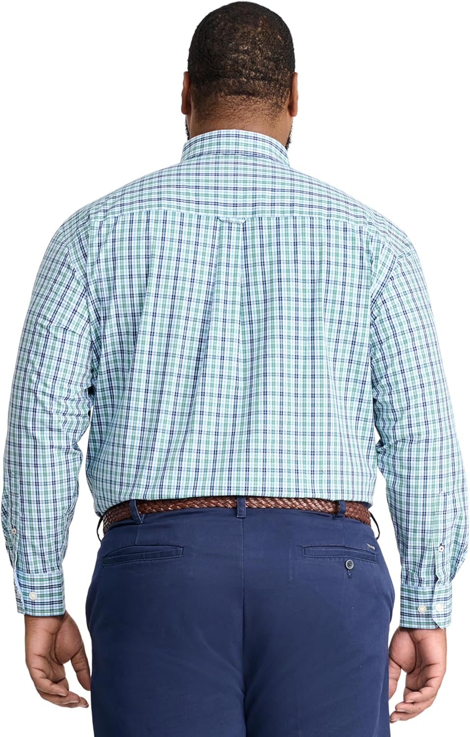 Izod Mens Big and Tall Performance Comfort Long Sleeve Plaid Button Down - Image 2