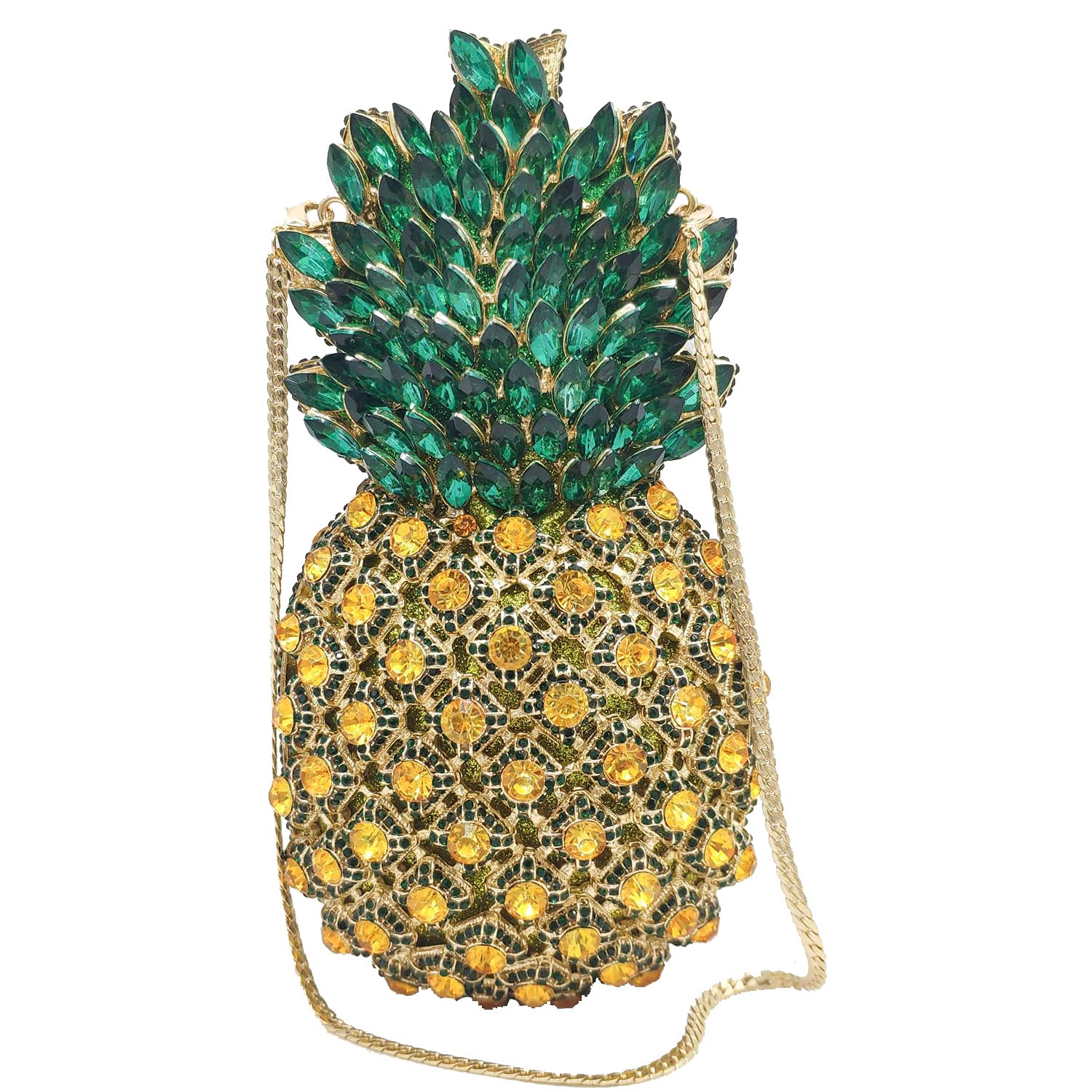 Boutique De FGG Rhinestone Pineapple Clutch Purses for Women Evening Bags and Clutches Party Crystal Clutch Handbags,Mini