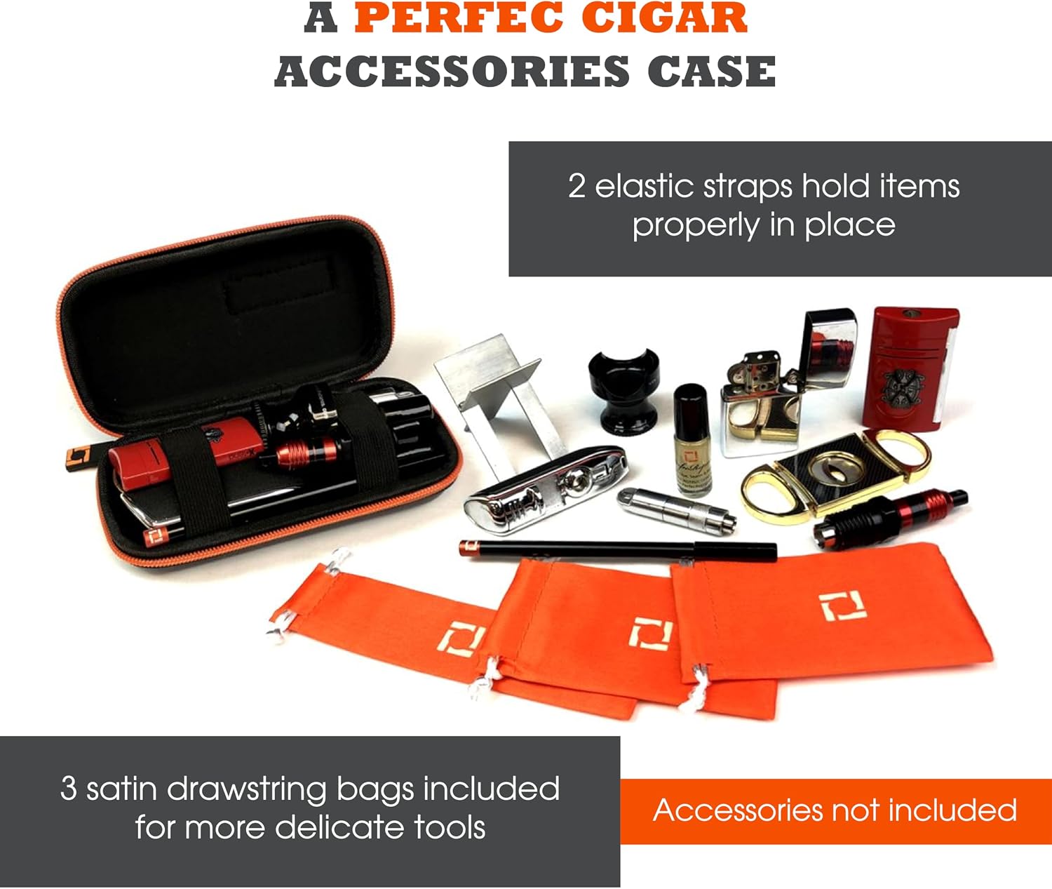 Perfec - PerfecPak Compact Cigar Accessories Case - Travel Case for Cigar Tools