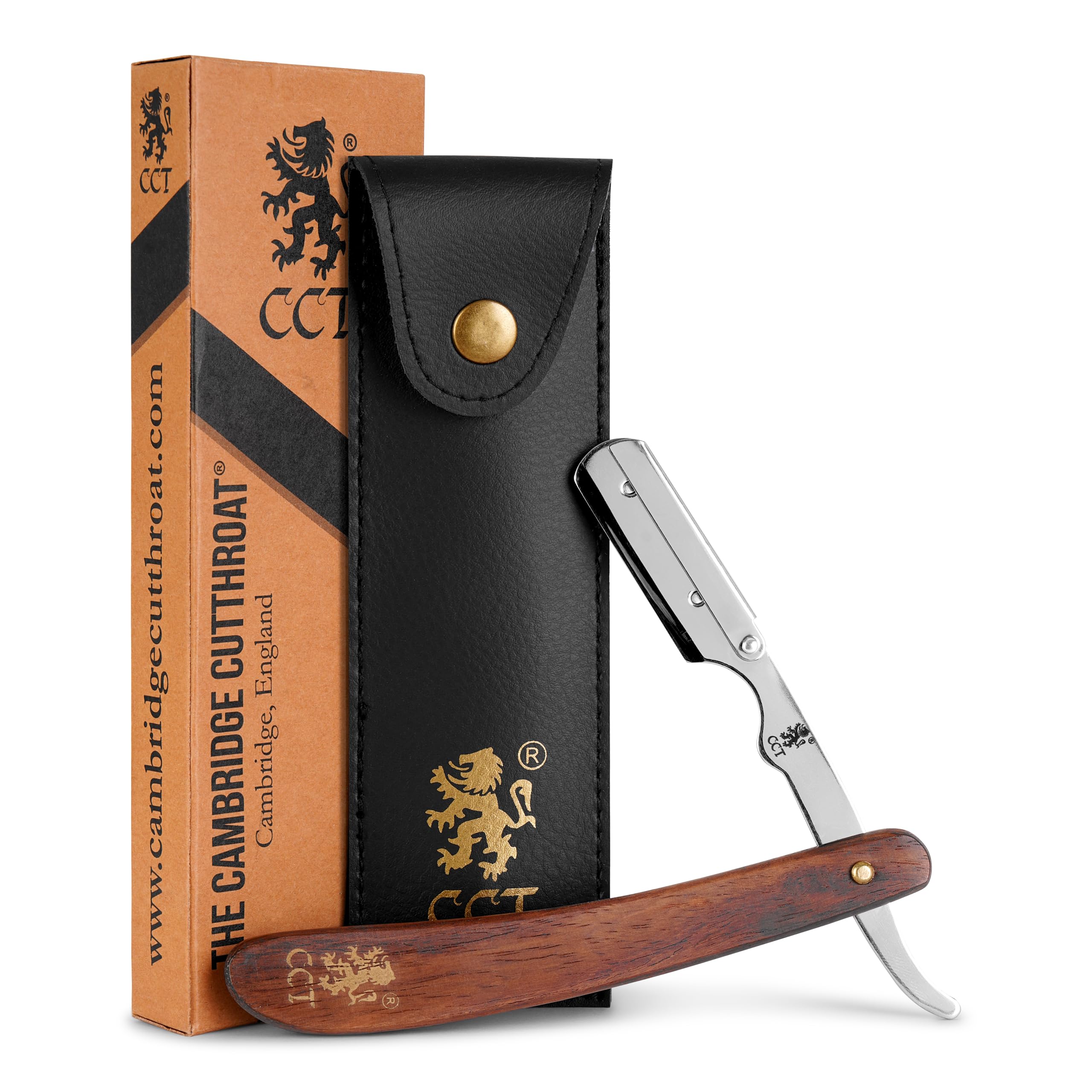 The Cambridge Cutthroat® Cut Throat Razor Kit Missanda Hardwood