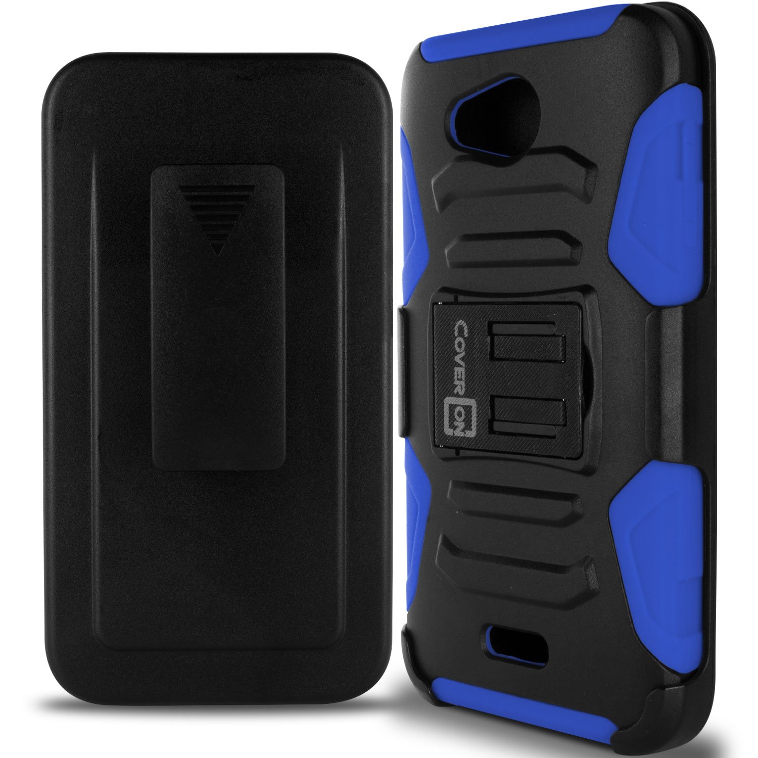 Kyocera Hydro Air Case, Kyocera Hydro Wave Case, CoverON® [Explorer Series] Belt Clip Cover for Kyocera Hydro Air/Hydro Wave Holster Case with Card Slot Kickstand - Blue & Black