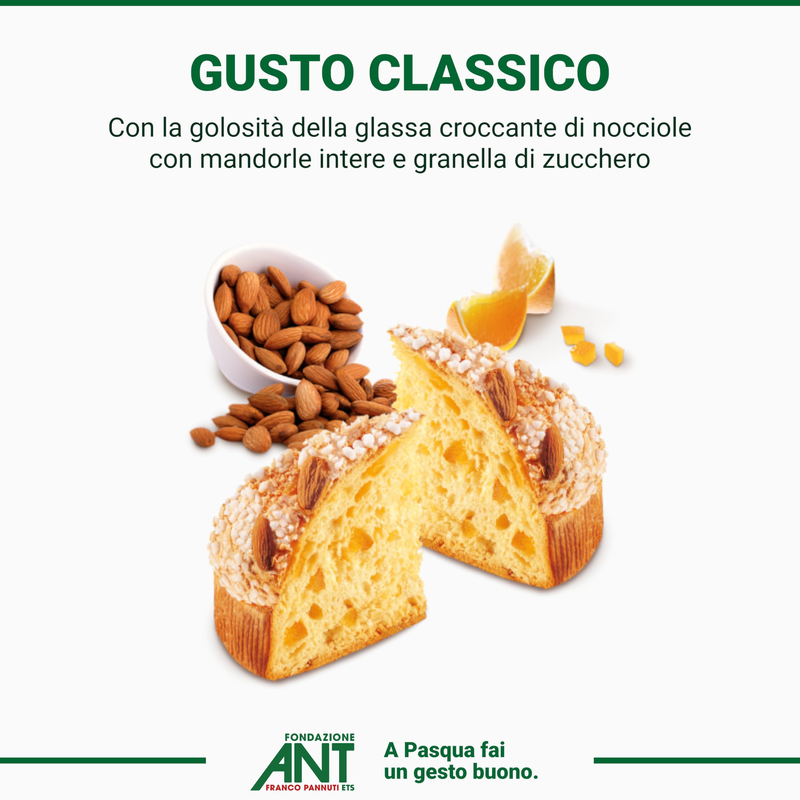 Fondazione ANT Italia Onlus - Gran Colomba Pasquale Classica - Dolce Artigianale Solidale - 750 gr
