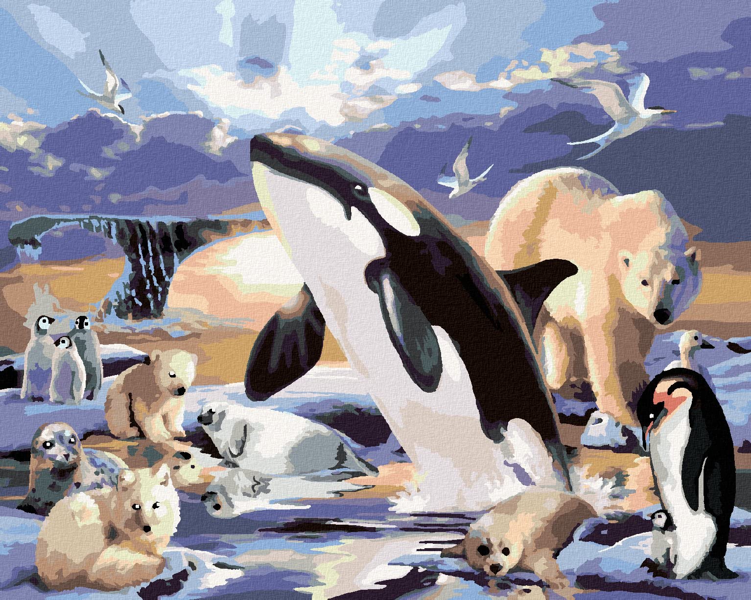 Malowanie według numerów - Zwierzęta w Polarach (HOWARD ROBINSON) 80 x 100 cm bez blejtramy
