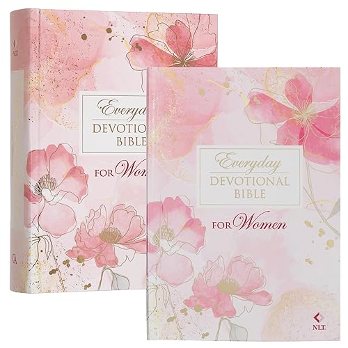 NLT Holy Bible Everyday Devotional Bible for Women New Living Translation, Pink Printed Floral, Flexible Daily Bible Reading Plan Options (NLT Womens Devo Editions)