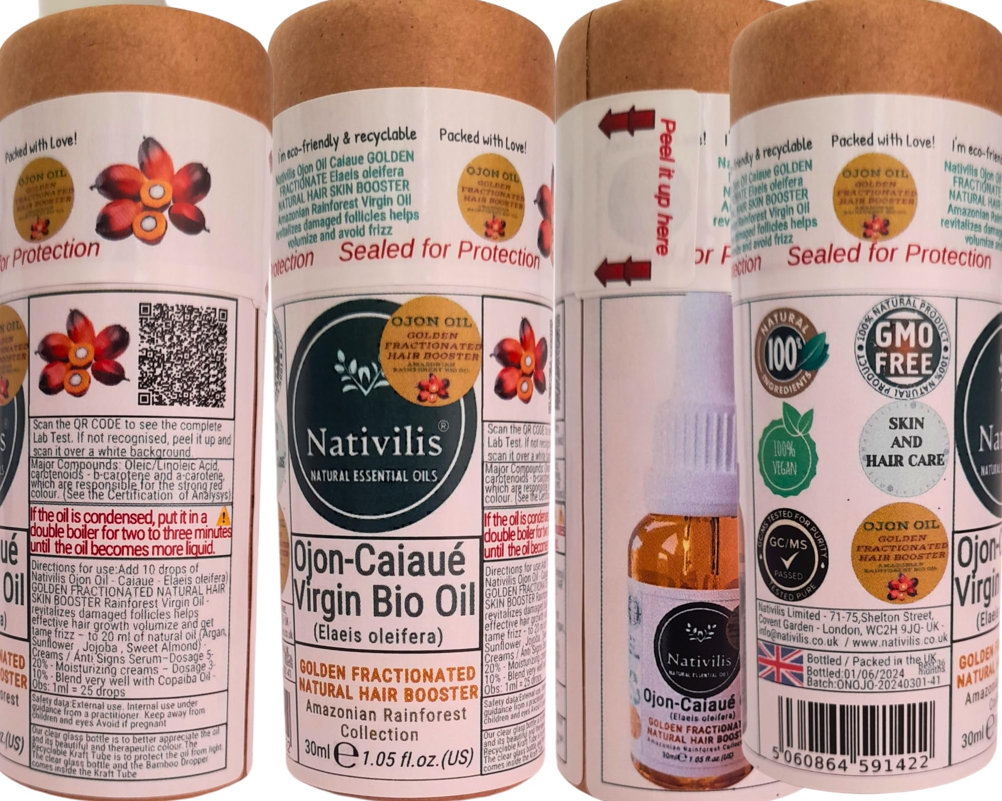 Nativilis Golden Ojon Oil (Elaeis oleifera), Lightweight Amazonian Hair Oil, Frizz Control & Shine Booster - Image 4