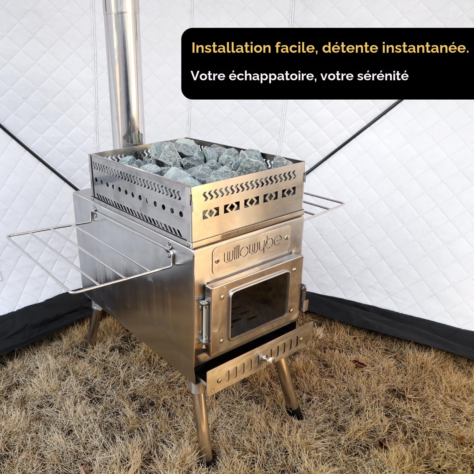 Poêle à Bois Portable pour Sauna Sec et Cuisine
