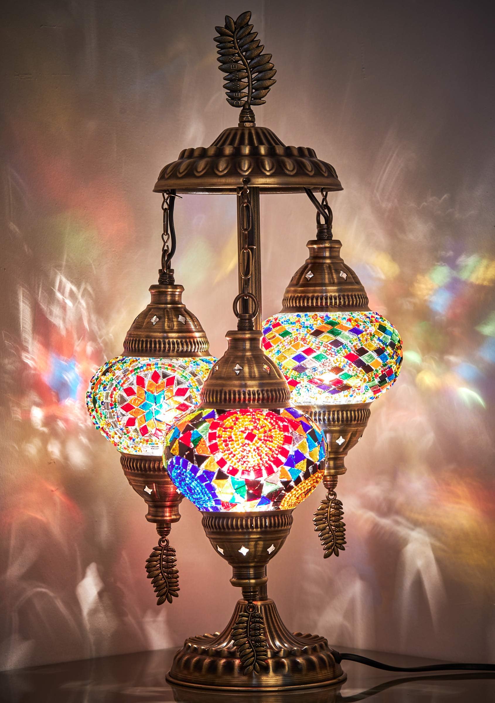 LAMPE SUSPENDUE AU plafond en mosaïque Marocaine Turque - Ampoule