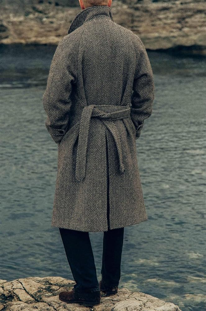 ジャケット・アウター herringbone wool-blend classic coat Classic Fit Cotton-Wool Blend Knit Herringbone Sport Coat