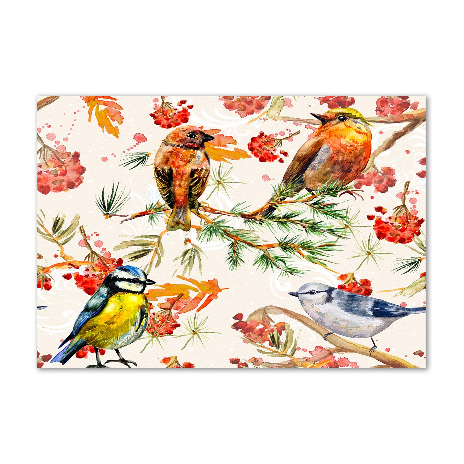 Image acrylique glass picture oiseaux Tulup décoration murale salon et bureau