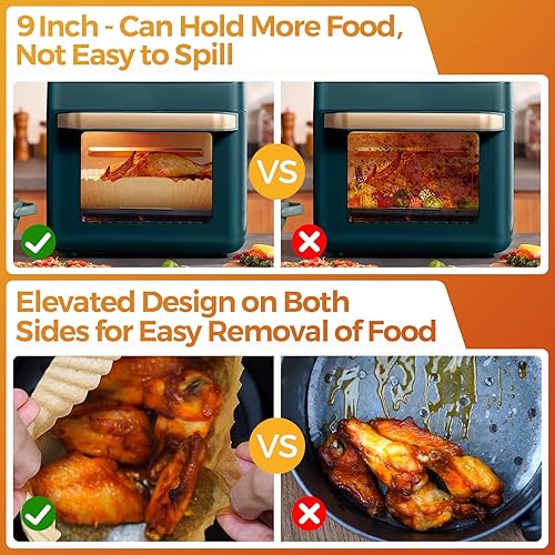 Miniatura 89 de 100 forros desechables para freidora de aire pequeños, hojas de pergamino, redondas, 6.5 pulgadas redondas para freidora de aire, para hornear