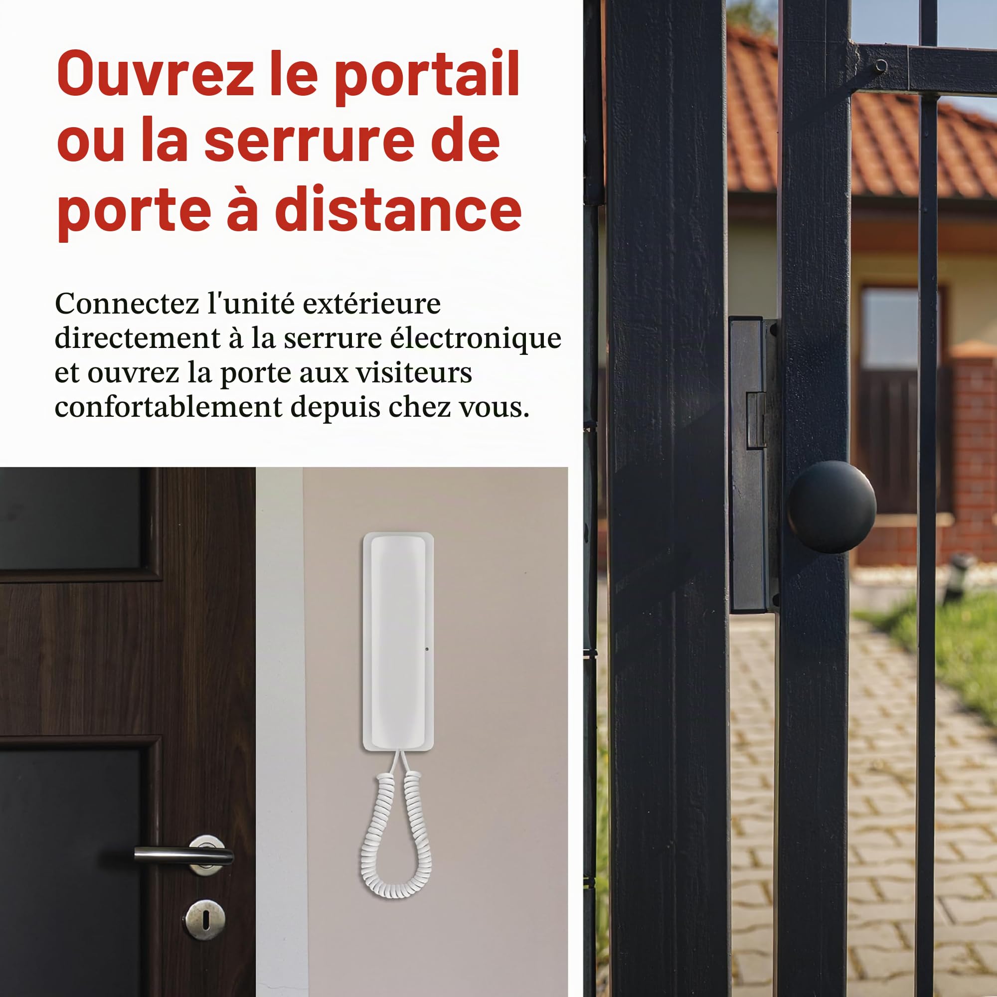EMOS - Kit d'interphone Audio sans Fil - Connexion sans Fil - Design élégant - Kit Audio/interphone avec possibilité d'ouvre-Porte - Facile à Utiliser - Prise d'alimentation (230V/12V) - Blanc