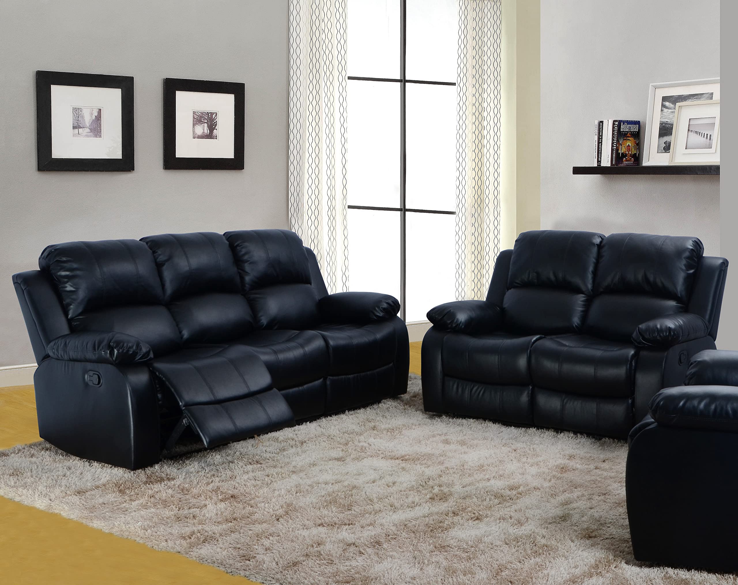 Star Home Living Complete Living Room Set Loveseat. Sofas, Black