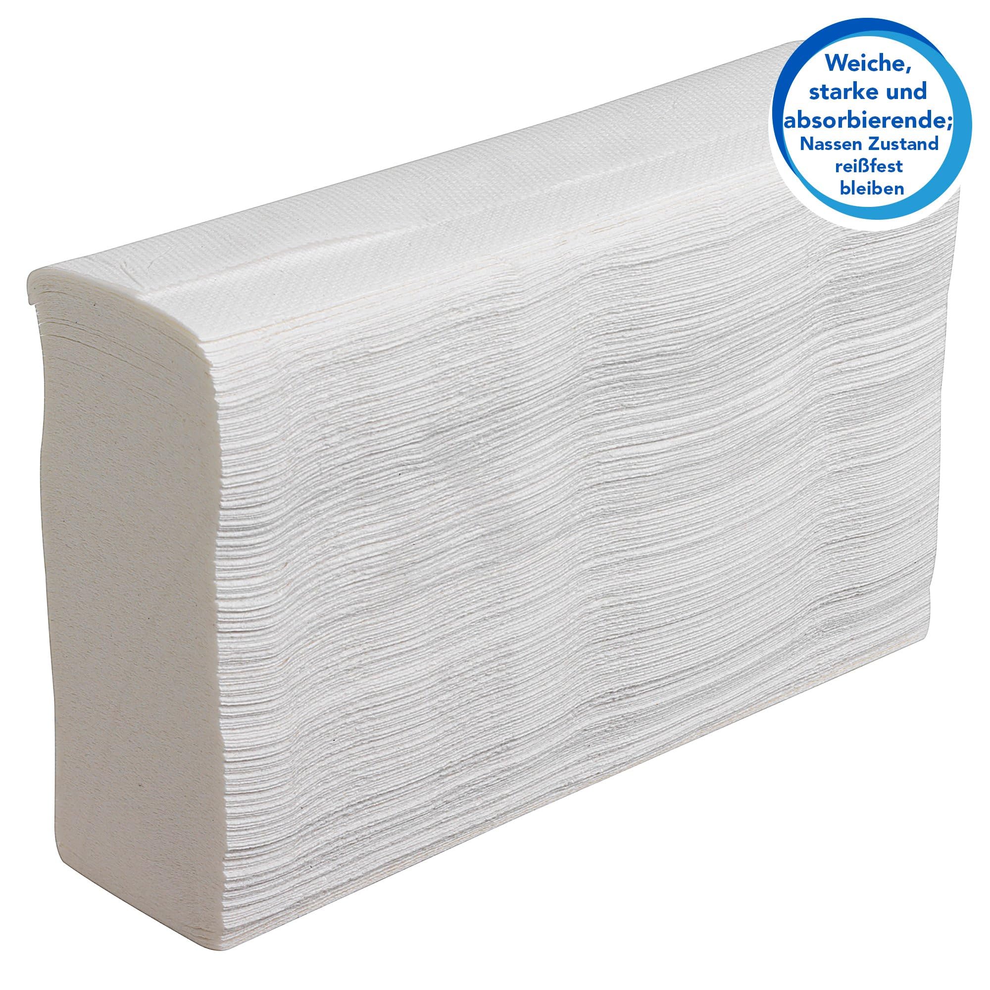 Scott Papierhandtücher Slimfold, 1-lagige weiße Papiertücher für Spender, Mit Airflex-Technologie und Einzelblattentnahme, 12 Packungen x 147 Falthandtücher (1.764 Tücher), Artikel-Nr. 5856