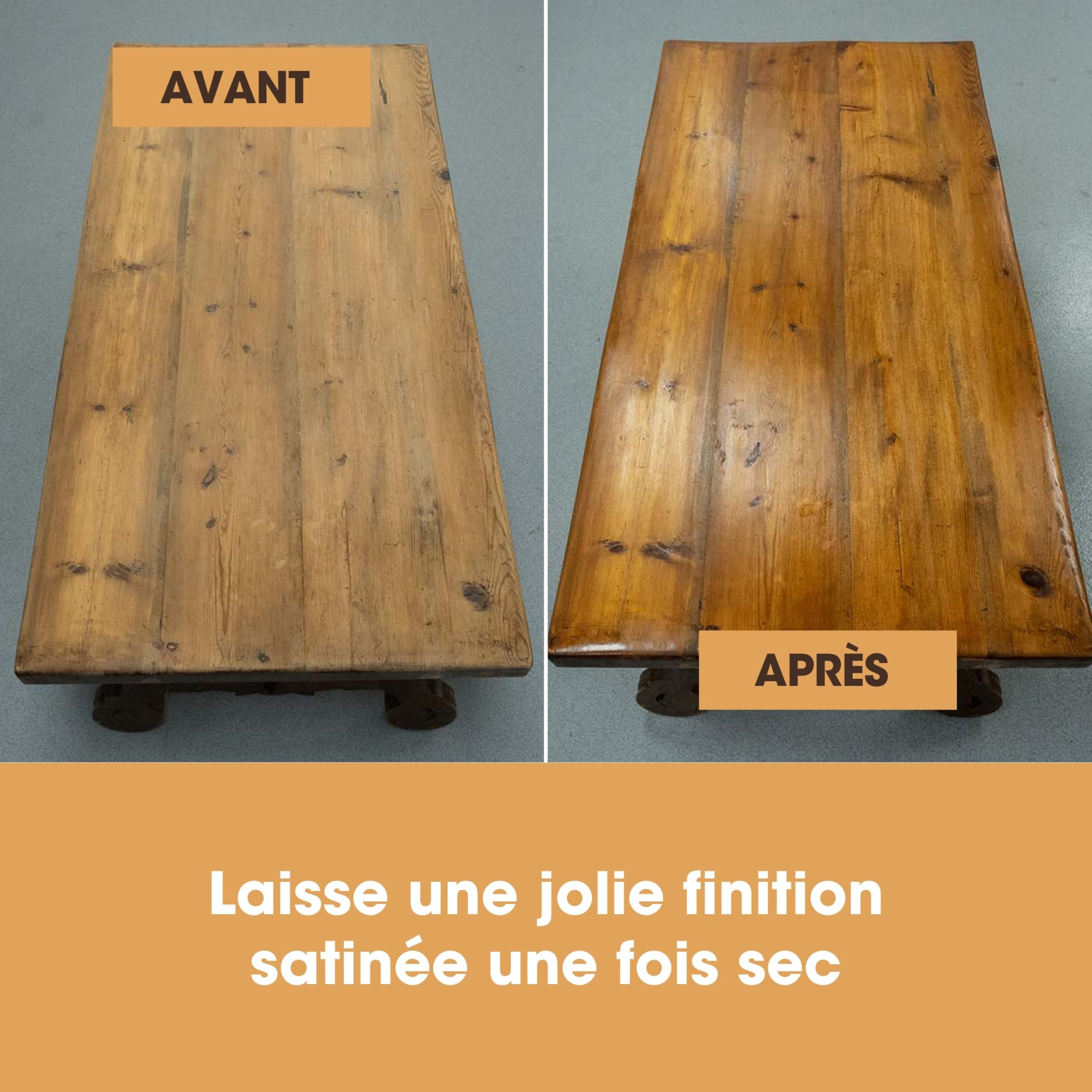 Cire Bois & Polish Furniture Clinic À l’Huile Essentielle d’Orange – Cire d’Abeille pour Bois Fini et Non Fini 250 ml