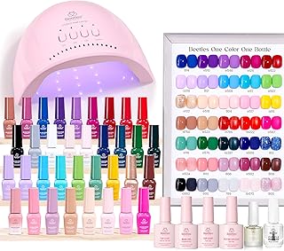 Beetles Gel Nail Polish Kit with U V Light - 35 Colors 68 Pcs Gel Polish...