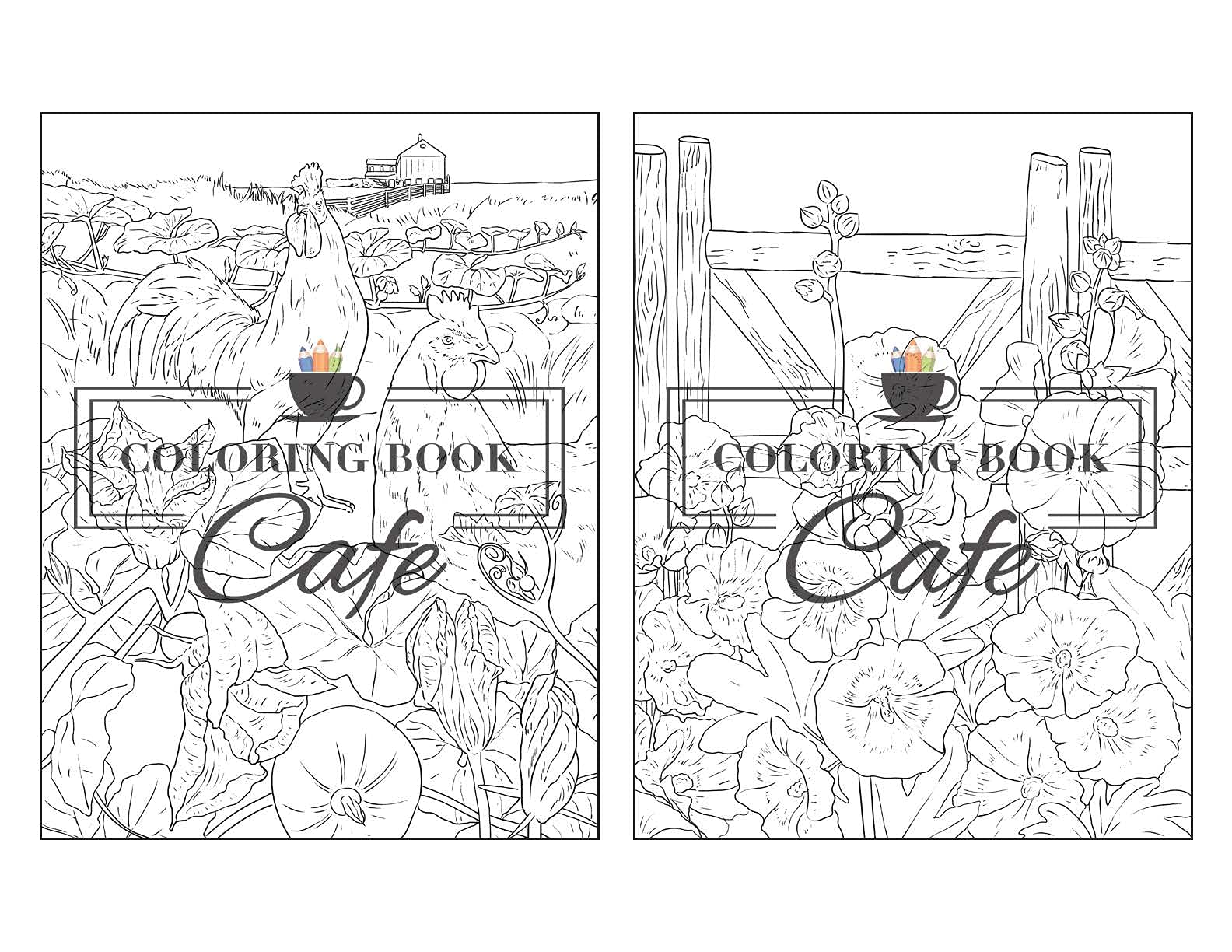 Country Farm: An Adult Coloring Book Featuring Beautiful Flowers, Cute Farm Animals and Relaxing Country Farm Scenes
