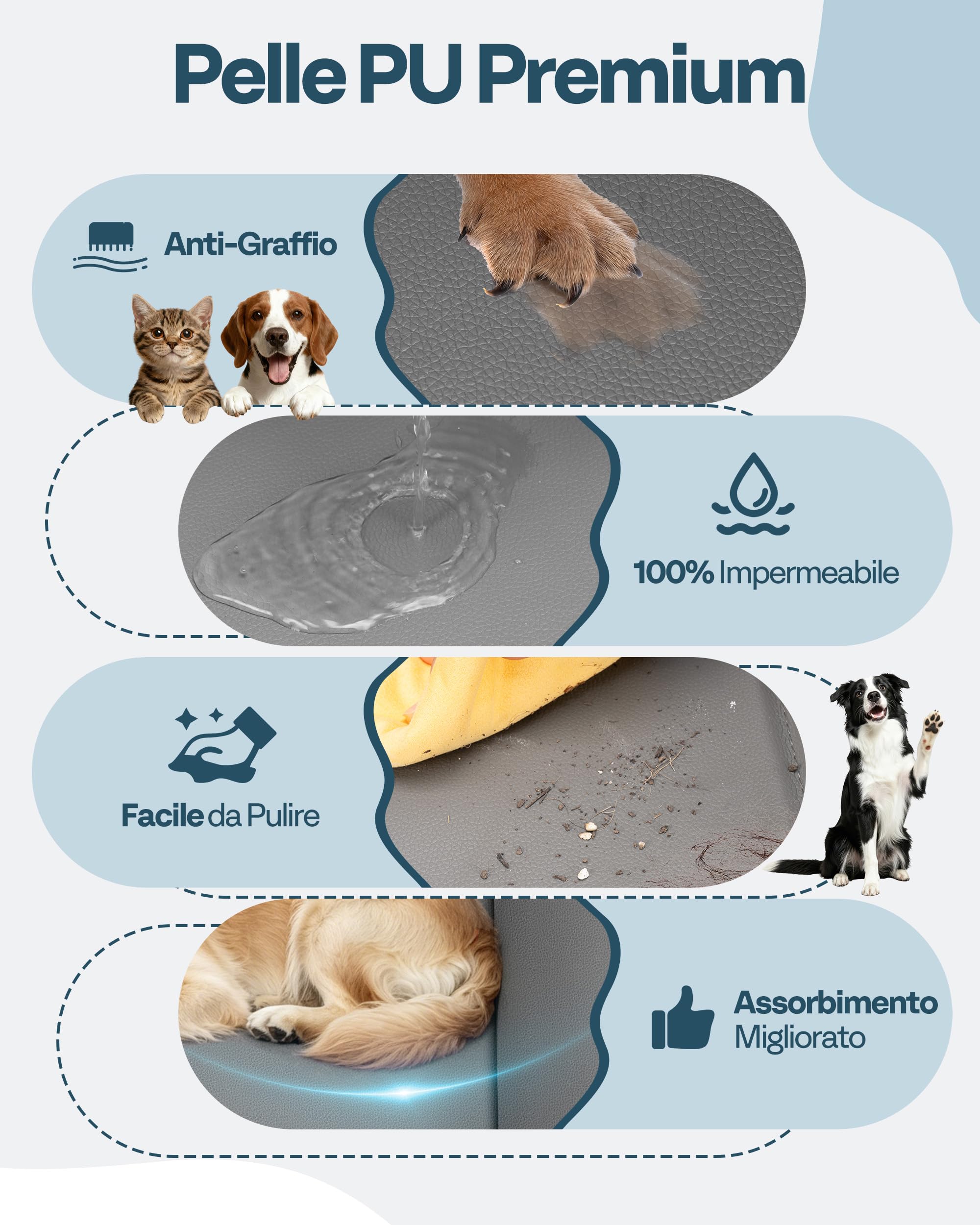 Coprisedile per cani per sedile posteriore, fondo rigido/estensione impermeabile per cani, amaca per cani, coprisedile per animali domestici per sedile posteriore per auto/SUV
