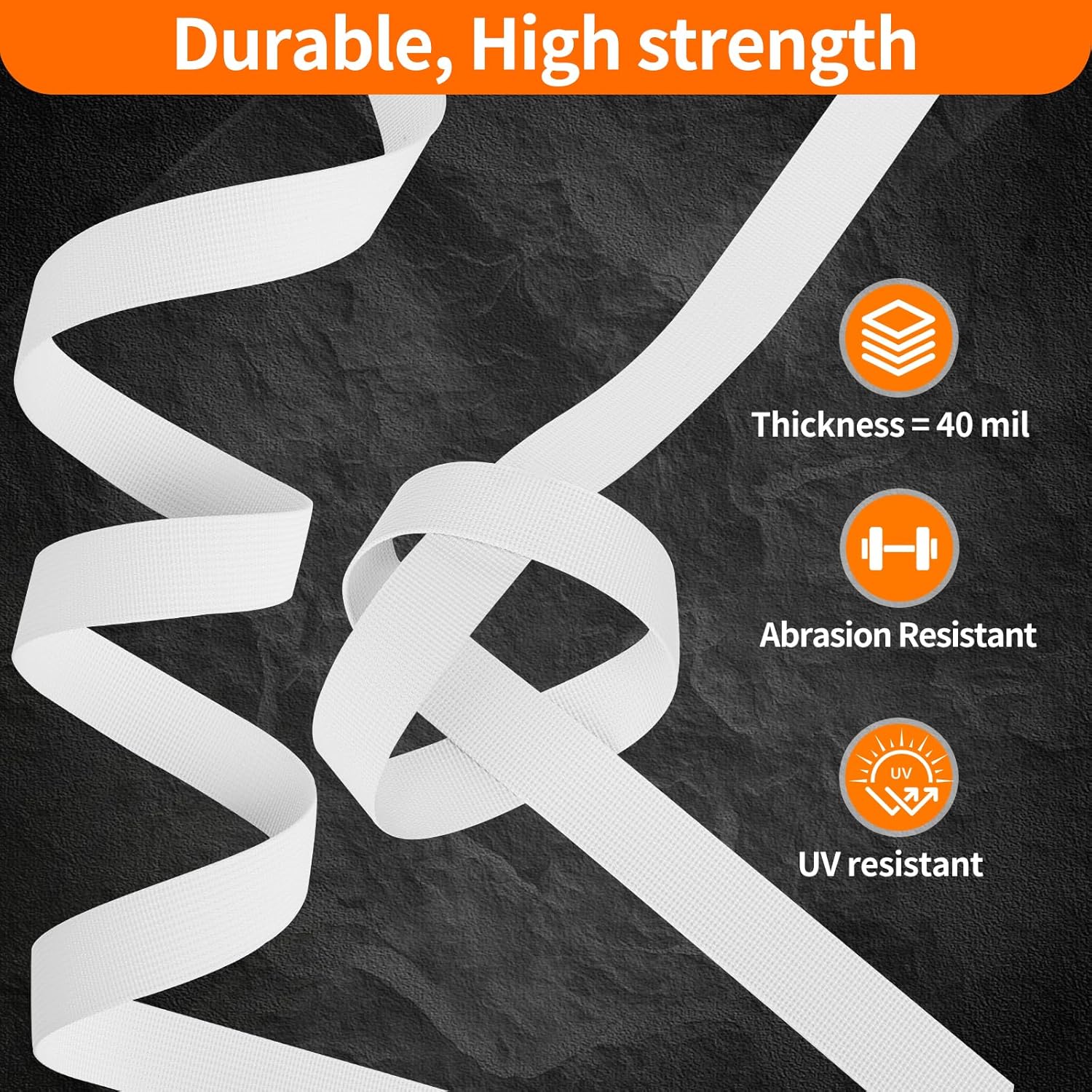 Buckle and Strap Set, 10 Yards Polyester Webbing Strap with 6 Dual Adjustable Side Release Plastic Buckles, 12 Pieces Tri-Glide Slider Clips for Custom Projects (Everyday Series 1 Inch, White) - Image 4