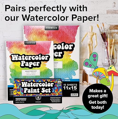 Miniatura 8 de Juego de 36 acuarelas profesionales para adultos, 36 acuarelas para adultos, paleta de colores, paleta de acuarela con bolígrafo de pincel, pinturas
