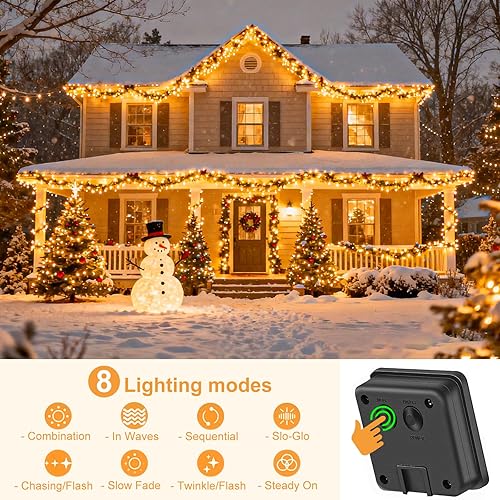 Miniatura 2 de 2 paquetes de luces solares de Navidad para exteriores, 80 pies con 240 luces LED impermeables para exterior, 8 modos de luces de hadas Blanco