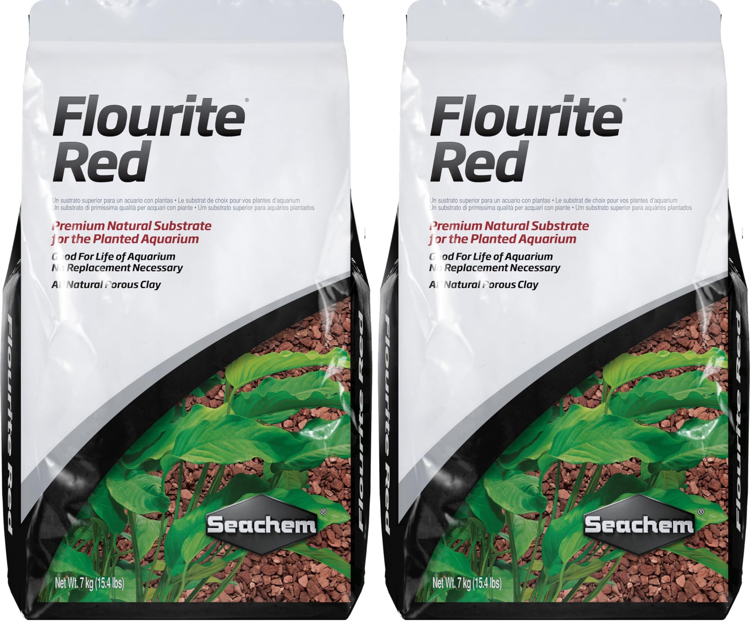 Seachem Flourite Red, 7 kg/15.4 Pound (Pack of 2)