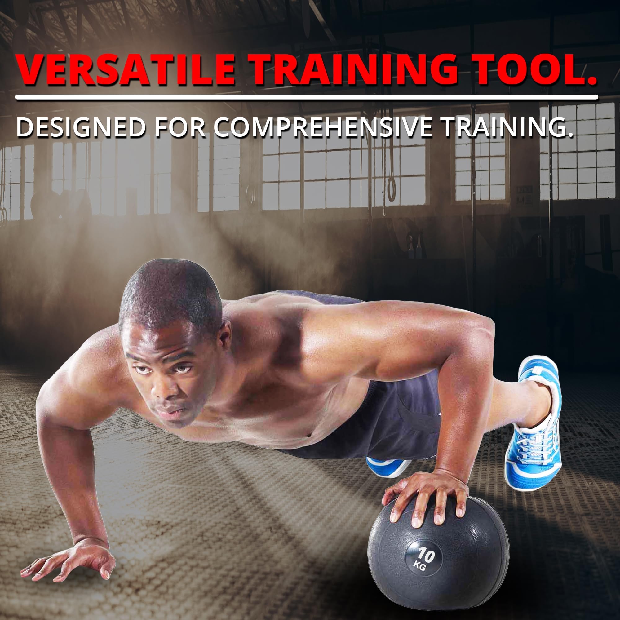 Maxstrength Slam Ball Allenamento MMA Fitness Home sollevamento pesi Allenamento No Bounce 12 kg, 10 kg (10 kg)
