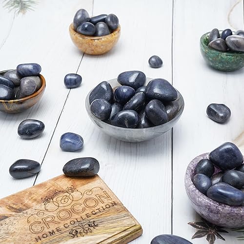 Miniatura 9 de Crocon Piedras y cristales de iolita de 1 libra a granel de más de 2000 quilates, kit de cristal natural para curación de Reiki pulido, piedras para