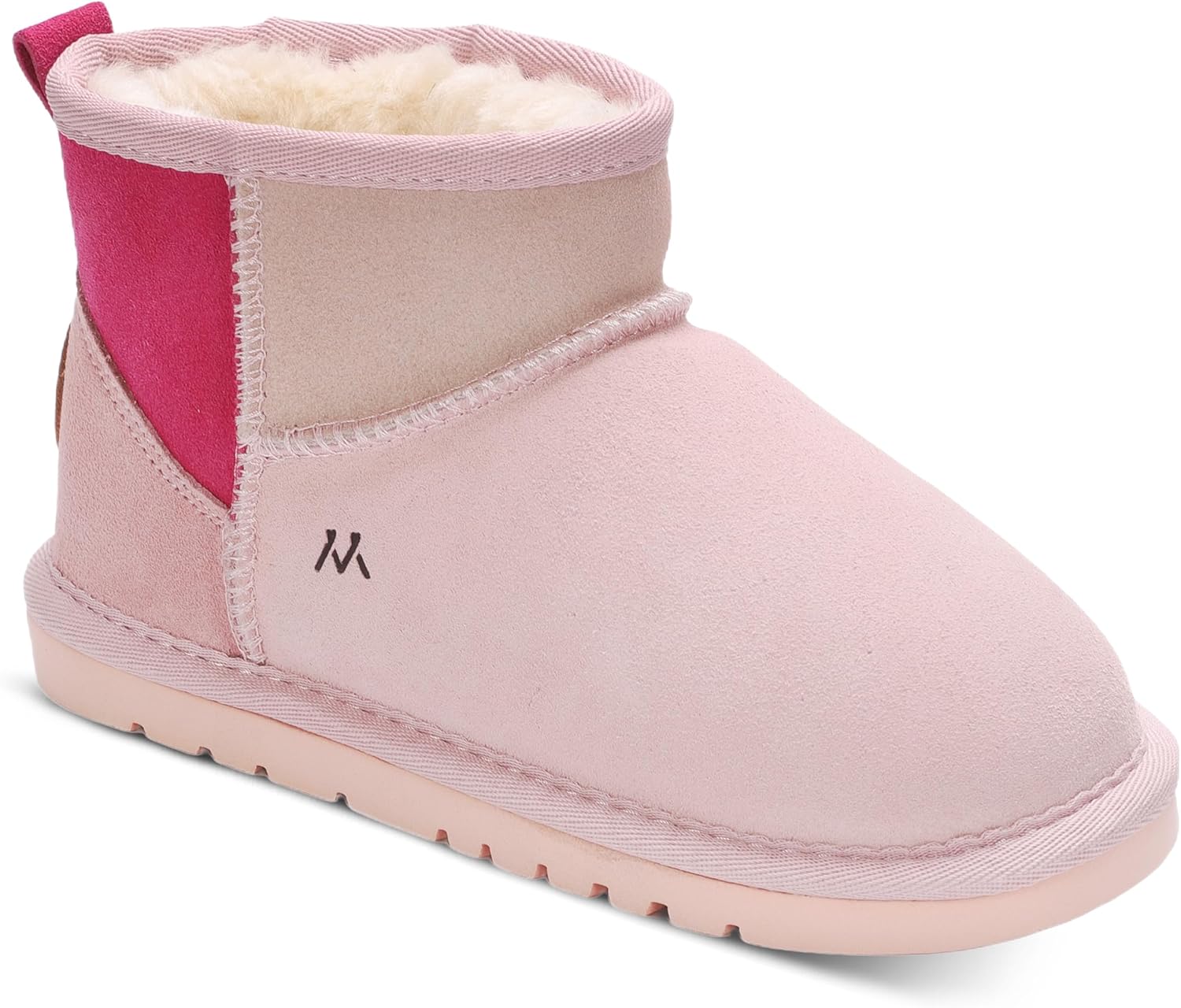 mykos Kids Kora Short Youth Pull-On Water-Resistant Ankle Boot, Faux-Fur Lined Boots for Girls and Boys - (Multi Pink-12Y M US)