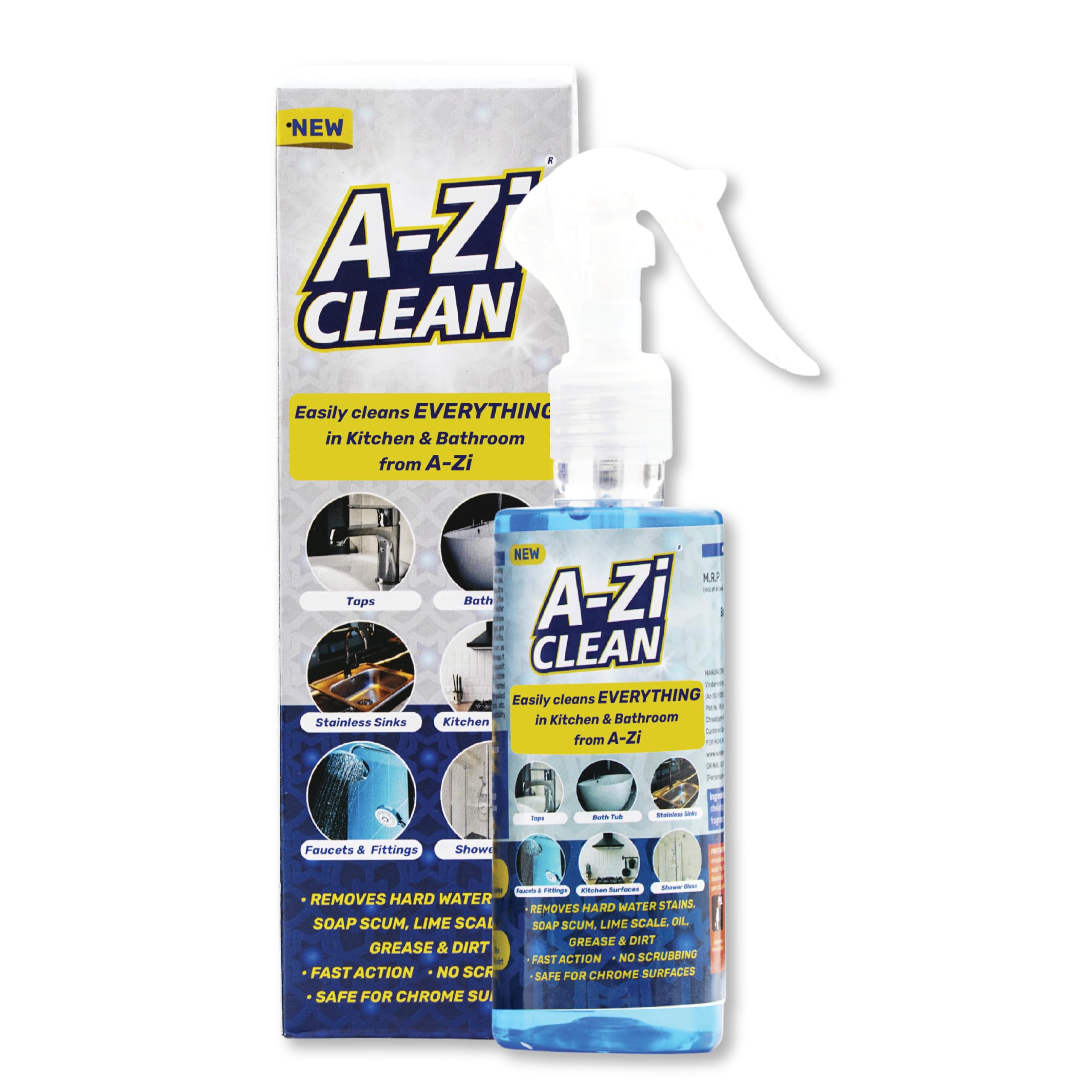 A-Zi CLEAN Tap Cleaner Liquid removes Lime Scale, Hard Water, Soap Scum and Oil Stains for Faucet, Basins, Showers, Bathroom and Kitchen Tap Cleaning 200ml (B0DD3GT785) Amazon Price History, Amazon Price Tracker