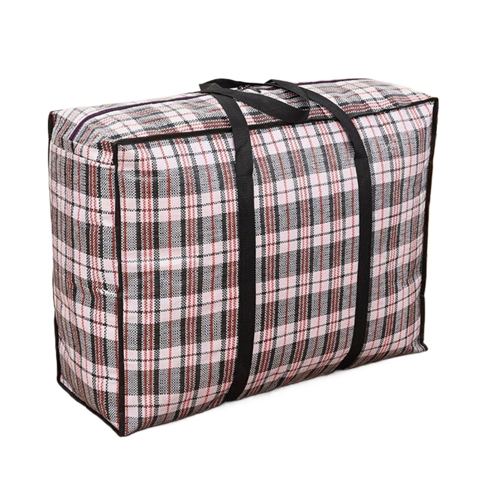 UBOHUZ 10PCS Super Large Capacity Waterproof Portable Quilt Storage Organizer Woven Bag Thickened Luggage Packing for Moving House(Black,50X32X23cm-S)