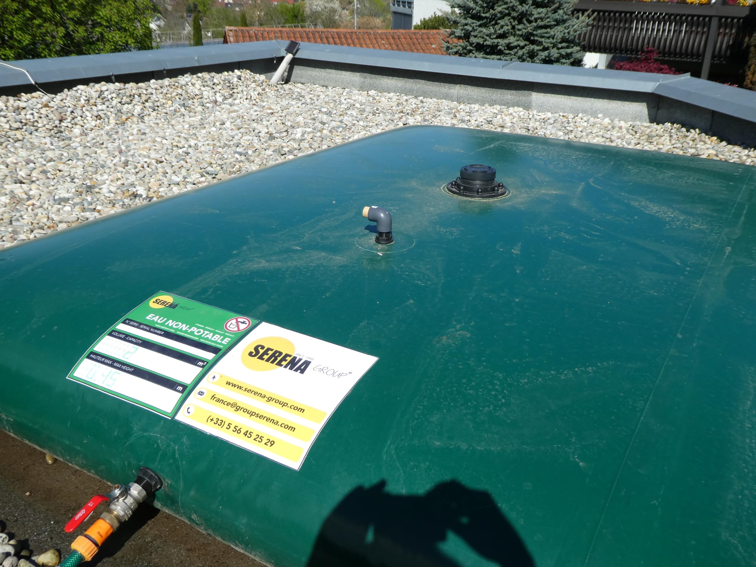 Citerne Souple/Récupérateur Eau de Pluie/Bâche Souple en PVC/traitée Anti UV/Autoportante (10m3 / 10 000L)